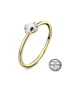 Gold Plated Crystal Clear Silver Nose Ring NSKR-1004-GP